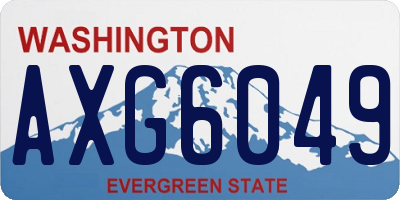 WA license plate AXG6049