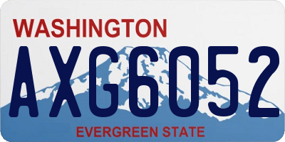 WA license plate AXG6052