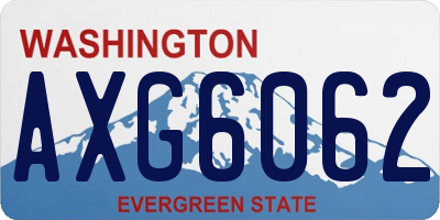 WA license plate AXG6062