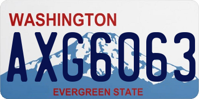WA license plate AXG6063