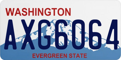 WA license plate AXG6064