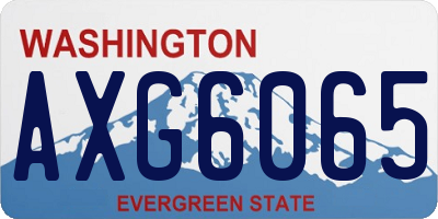 WA license plate AXG6065