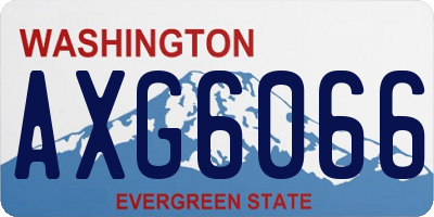 WA license plate AXG6066