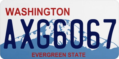 WA license plate AXG6067
