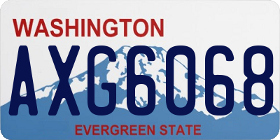 WA license plate AXG6068