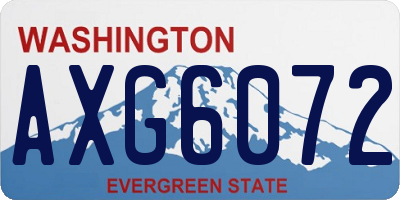 WA license plate AXG6072