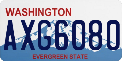 WA license plate AXG6080