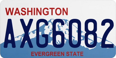 WA license plate AXG6082
