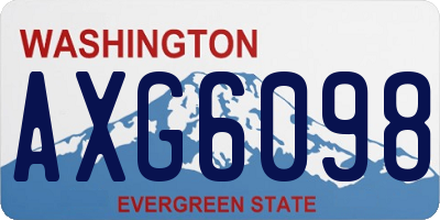 WA license plate AXG6098