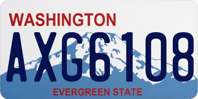 WA license plate AXG6108