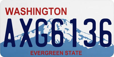 WA license plate AXG6136