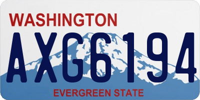 WA license plate AXG6194