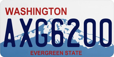 WA license plate AXG6200
