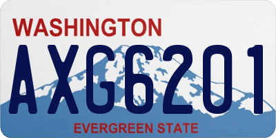 WA license plate AXG6201