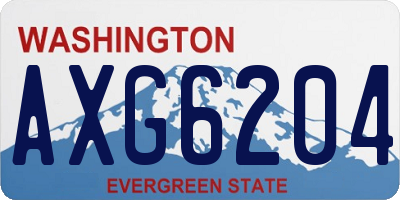 WA license plate AXG6204