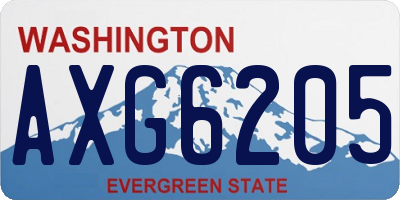 WA license plate AXG6205