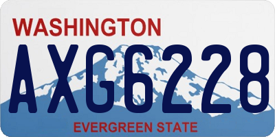 WA license plate AXG6228