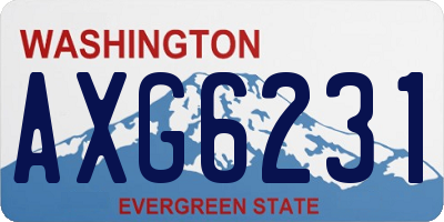 WA license plate AXG6231
