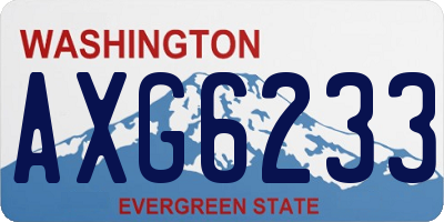 WA license plate AXG6233