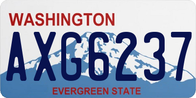 WA license plate AXG6237