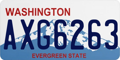 WA license plate AXG6263