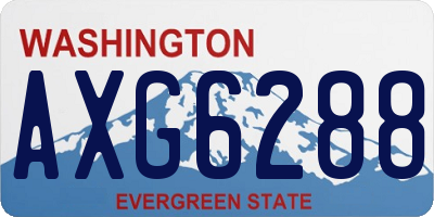 WA license plate AXG6288