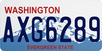 WA license plate AXG6289