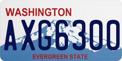 WA license plate AXG6300