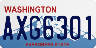 WA license plate AXG6301