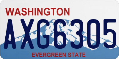 WA license plate AXG6305