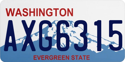 WA license plate AXG6315