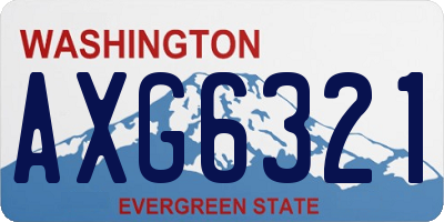 WA license plate AXG6321