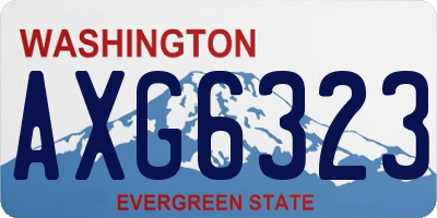 WA license plate AXG6323