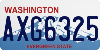 WA license plate AXG6325