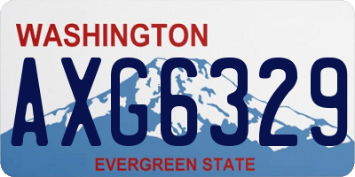 WA license plate AXG6329