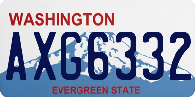 WA license plate AXG6332