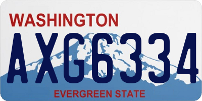 WA license plate AXG6334