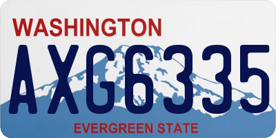 WA license plate AXG6335