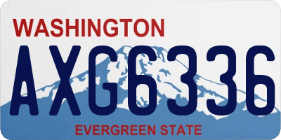 WA license plate AXG6336