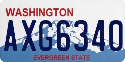 WA license plate AXG6340