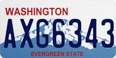 WA license plate AXG6343