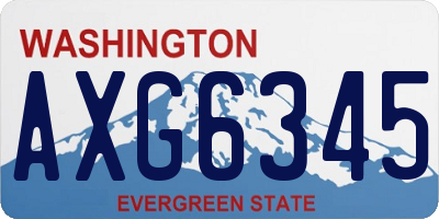 WA license plate AXG6345