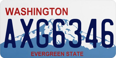 WA license plate AXG6346