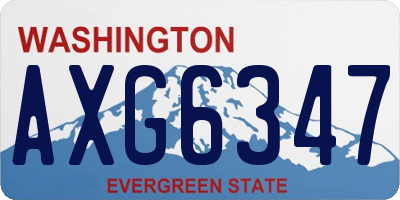 WA license plate AXG6347