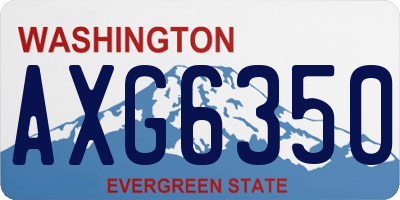 WA license plate AXG6350
