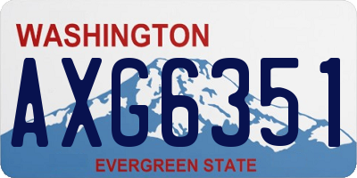 WA license plate AXG6351