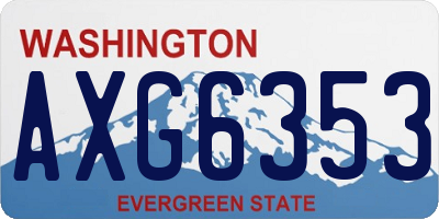 WA license plate AXG6353