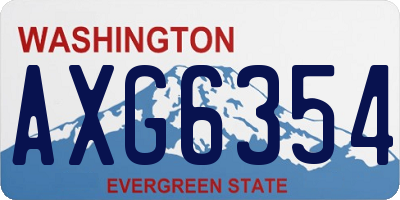 WA license plate AXG6354
