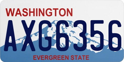WA license plate AXG6356