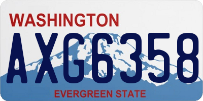 WA license plate AXG6358